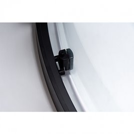 Czarna kabina prysznicowa półokrągła 90x90 drzwi rozsuwane BS01B