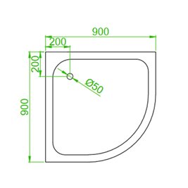 Kabina prysznicowa półokrągła zabudowana 90x90 Puerto