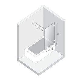 Czarny parawan wannowy 80x150 EXK-0292-WP New Modus Black