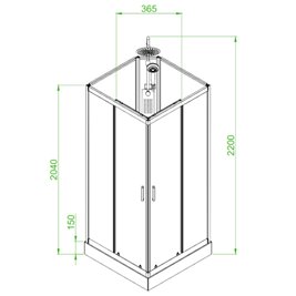 Kabina prysznicowa zabudowana kwadratowa 80x80 cm profil szczotkowany LISA
