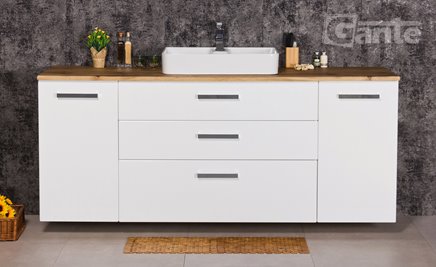 Szafka wisząca z umywalką 180 cm blat dąb naturalny 180/50/C3 seria Fokus B