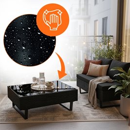 Zestaw mebli ogrodowych z technorattanu narożnik tarasowy Lime czarny zdjęcie 8