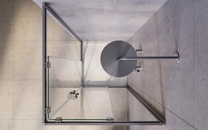 Stal szczotkowana kabina prysznicowa kwadratowa szkło przeźroczyste 90x90 cm Modern Besco MKGM-90-190C zdjęcie 3
