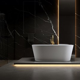 Wanna wolnostojąca przyścienna korek złoty szczotkowany 170 cm Carlo Led Hydrosan