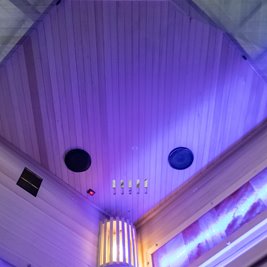 Sauna fińska pięciokątna 2 osobowa wysokotemperaturowa 3,5KW Harvia 120x120 cm Lark2