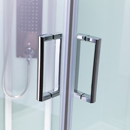 Kabina prysznicowa zabudowana prostokątna profil szczotkowany 100x80 Alma Prawa