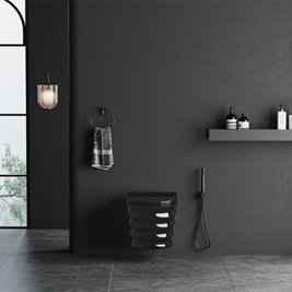 Czarna miska wc wisząca Rimless Tornado SKAL-BL-RIM-03 Hydrosan