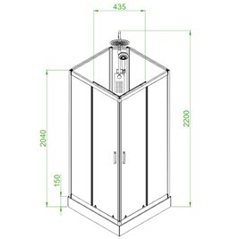 Kabina prysznicowa zabudowana kwadratowa 90x90 cm profil szczotkowany LISA