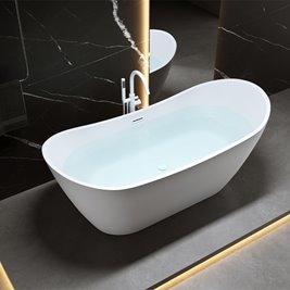 Wanna wolnostojąca biała przelew oraz korek biały 150 cm Rica Hydrosan