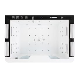 Dwuosobowa wanna z hydromasażem czarna deska 192x131 cm Zefir Hydrosan