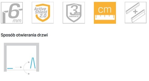 Drzwi prysznicowe składane 130 cm prawe D-0154A/D-0094B  New Soleo