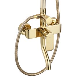 Złoty zestaw prysznicowy z wylewką Bloom Rea Gold