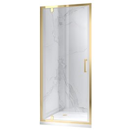 Złote szczotkowane drzwi prysznicowe uchylne do wnęki 90 cm ZES-KZ18C-GL-BR-90
