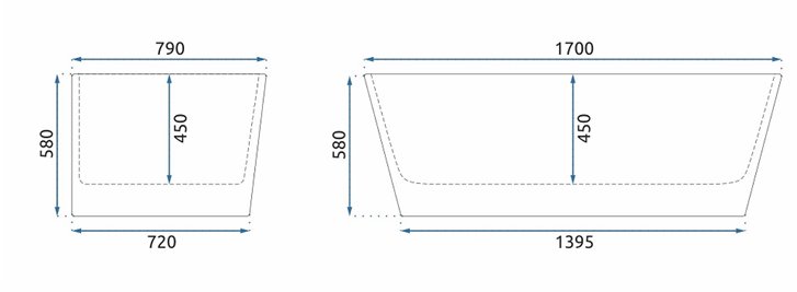 Wanna wolnostojąca przyścienna 170 cm Olimpia Rea