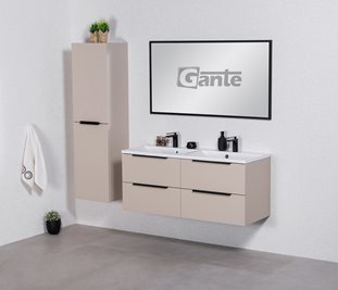 Szafka łazienkowa wisząca z podwójną umywalką 120 cm 46/4 Sydney Smooth kolor Macadamia