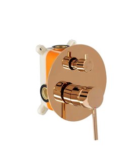 Miedziany połysk zestaw wannowy prysznicowy podtynkowy Lungo Rea