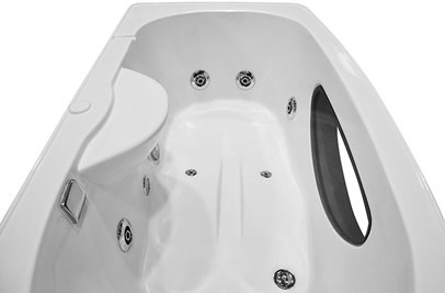Biała prostokątna kabino wanna z hydromasażem + sauna 145x85 cm MO-09944A-145BS