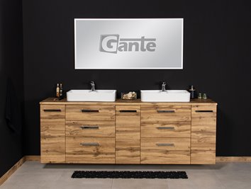 Szafka wisząca z umywalką 210 z dwiema umywalkami C3 seria Fokus NE