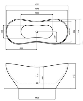 Wanna wolnostojąca 170 cm + klik-klak chrom Viya Besco WMD-170-V