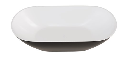 Moya B&W Besco mat czarno biała wanna wolnostojąca 170 cm korek klik-klak czyszczony od góry biały WMMC-170MKW