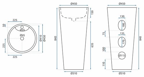 Umywalka wolnostojąca ceramiczna Anya Rea