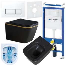 Zestaw podtynkowy stelaż GEBERIT DUOFIX + miska RAIN-MTB-GL-RIM-03 + przycisk DELTA 50 biały