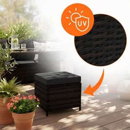 Zestaw mebli ogrodowych z technorattanu narożnik, stół, pufy Toledo brąz zdjęcie 16