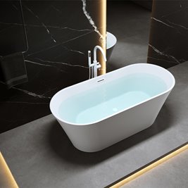 Wanna wolnostojąca biała przelew oraz korek biały 150 cm Lizbona Hydrosan