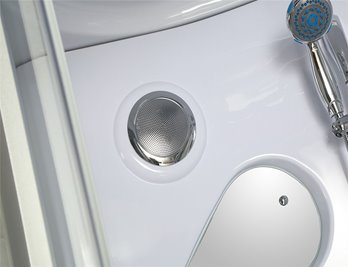 Duża wanno kabina Spa z hydromasażem + sauna parowa 155x155 cm MO-0543