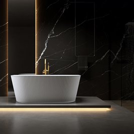 Wanna wolnostojąca przyścienna korek złoty szczotkowany 170 cm Carlo Led Hydrosan