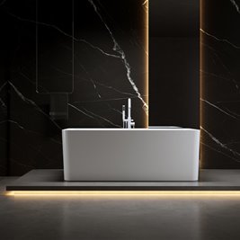 Wanna wolnostojąca biały przelew oraz korek przyścienna 150 cm Sofia Hydrosan