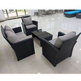 Meble ogrodowe z technorattanu sofa, stół, fotele zestaw Lagos