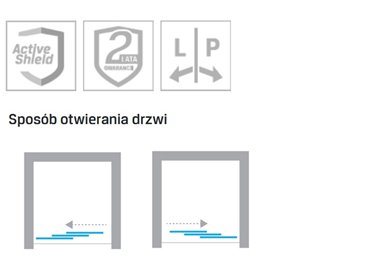 Drzwi prysznicowe 90 cm rozsuwane D-0263A New Varia