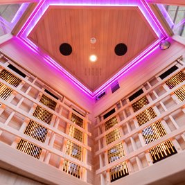 Sauna na podczerwień 3-osobowa 120x120 cm grzejniki kwarcowe i karbonowe Alta6 Infrared