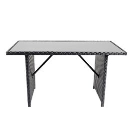 Zestaw mebli ogrodowych z technorattanu narożnik, stół, pufy Toledo