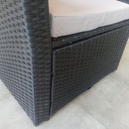 Meble ogrodowe z technorattanu sofa, stół, fotele zestaw Lagos