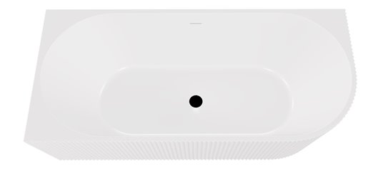 Denaya Besco biała wanna wolnostojąca 150 cm lewa syfon czarny WAS-150-DLB