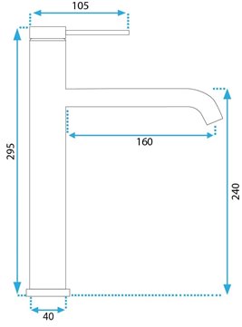 Grafitowa bateria umywalkowa wysoka Clif Rea
