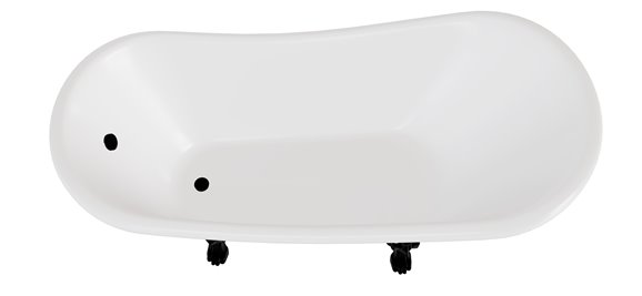 Czarno-biała wanna wolnostojąca 160 nogi czarne Otylia B&W Besco WKO-160-BWB