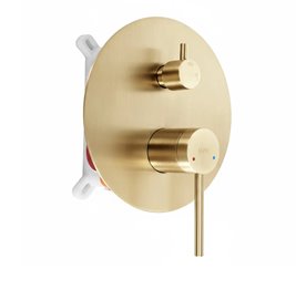 Złoto szczotkowane zestaw prysznicowy podtynkowy box Foss Clif Rea