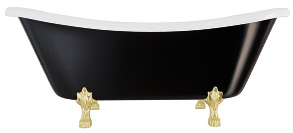 Wanna wolnostojąca czarno-biała 190 cm złote łapy Amelia B&W Besco WKA-190+BWG