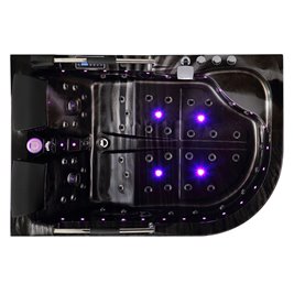 Czarna wanna z hydromasażem Venezia 761 Fala 180x120 lewa