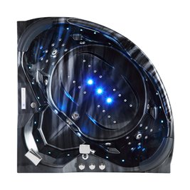 Czarna wanna z hydromasażem narożna 155x155 cm Eos 932 Hydrosan