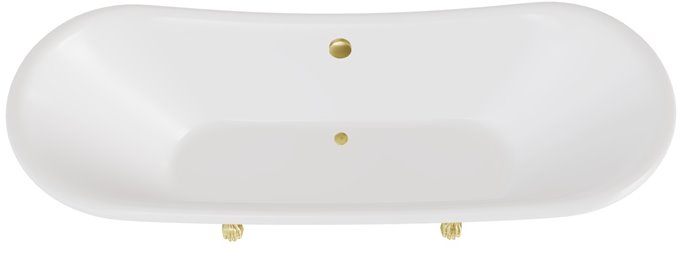 Wanna wolnostojąca czarno-biała 190 cm złote łapy Amelia B&W Besco WKA-190+BWG