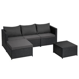 Meble ogrodowe technorattan sofa, stół, dostawka zestaw Volta zdjęcie 3