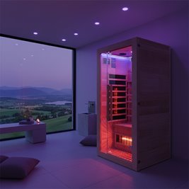 Sauna na podczerwień 2-osobowa 90x90 cm grzejniki kwarcowe i karbonowe Alta1 Infrared