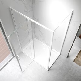 Biała prostokątna kabina prysznicowa 120x90 drzwi uchylne KZ07C