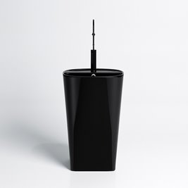 Umywalka wolnostojąca ceramiczna owalna czarny połysk 49x37x83 cm CLARO-BL-490