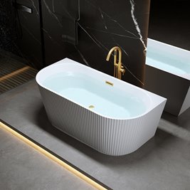 Wanna wolnostojąca przyścienna korek złoty szczotkowany 170 cm Carlo Led Hydrosan