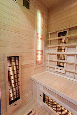 Sauna na podczerwień dwuosobowa panele sól himalajska 120X105X190CM MO-EA2R Infrared Mazur